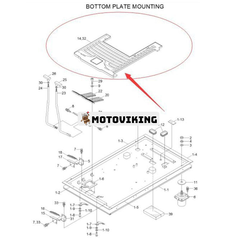 Bottenplatta Monteringsmatta-golv 71N6-10141 för Hyundai R110-7 R140LC-7 R320LC-7 grävmaskin