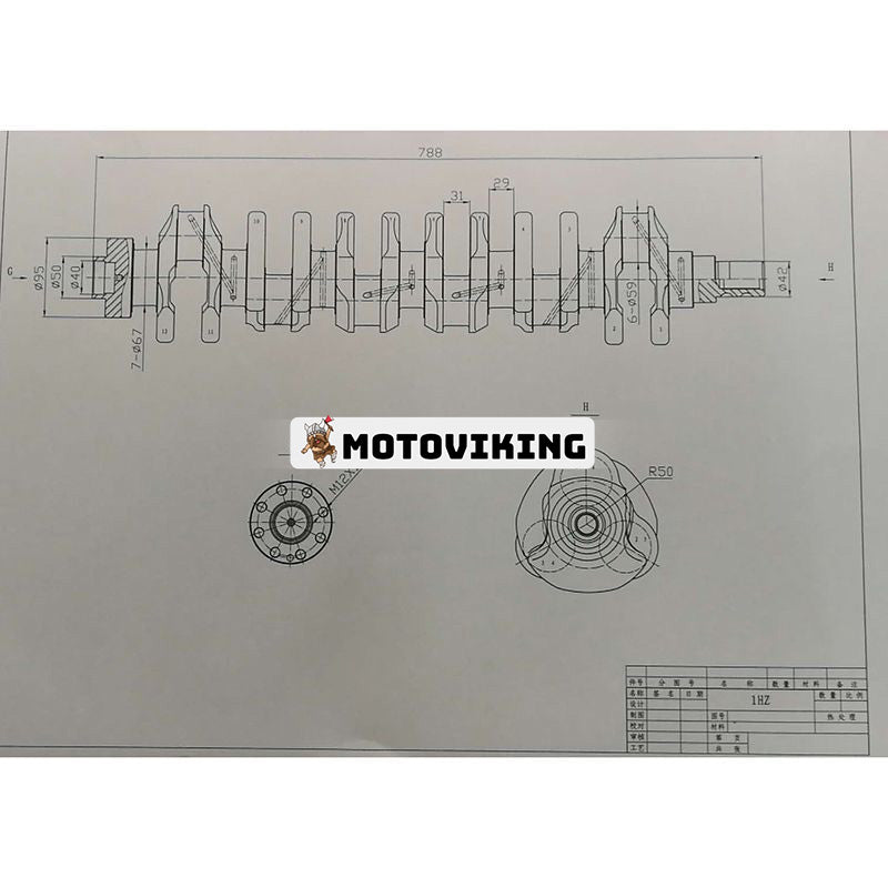 Vevaxel 13411-17012 för Toyota 1HZ 1HD-T motor