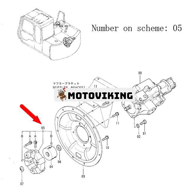 För John Deere grävmaskin 70 70D 80 190E Hydraulpumpkopplingsenhet 4275308