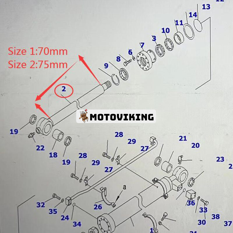 För Komatsu PC150 skopcylindertätningssats