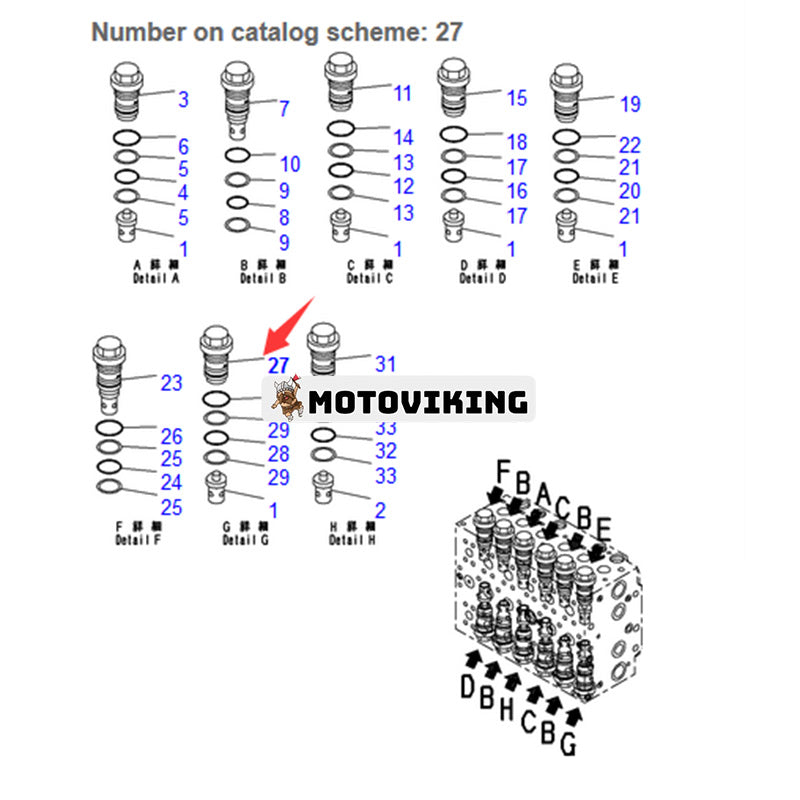 Huvudkontrollventil 723-46-43100 för Komatsu PC200-7 PC210-11 PC220-8 PC228US-3 PC240LC-8 PC270LC-8 PC290LL-11 PC350-7