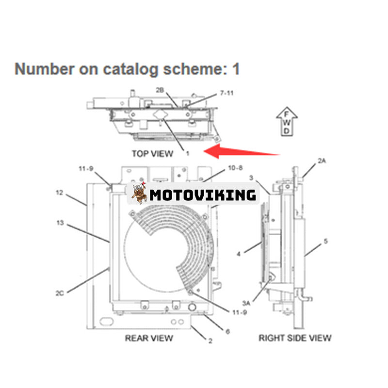 Vattentank Kylarkärna ASS'Y 245-2138 2452138 för Caterpillar CAT 305CR 305 minigrävare