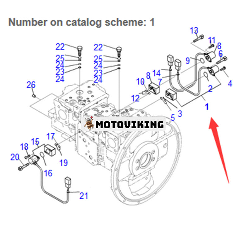 Pilotventil 702-21-62200 för Komatsu grävmaskin PC200-8 PC210-10 PC300-8 PC350-8