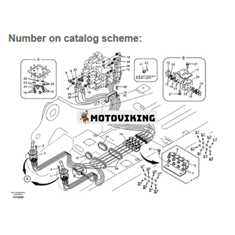 Kontrollhandtag 14557288 14557289 för Volvo EC55B EC160B EC180B EC330B grävmaskin