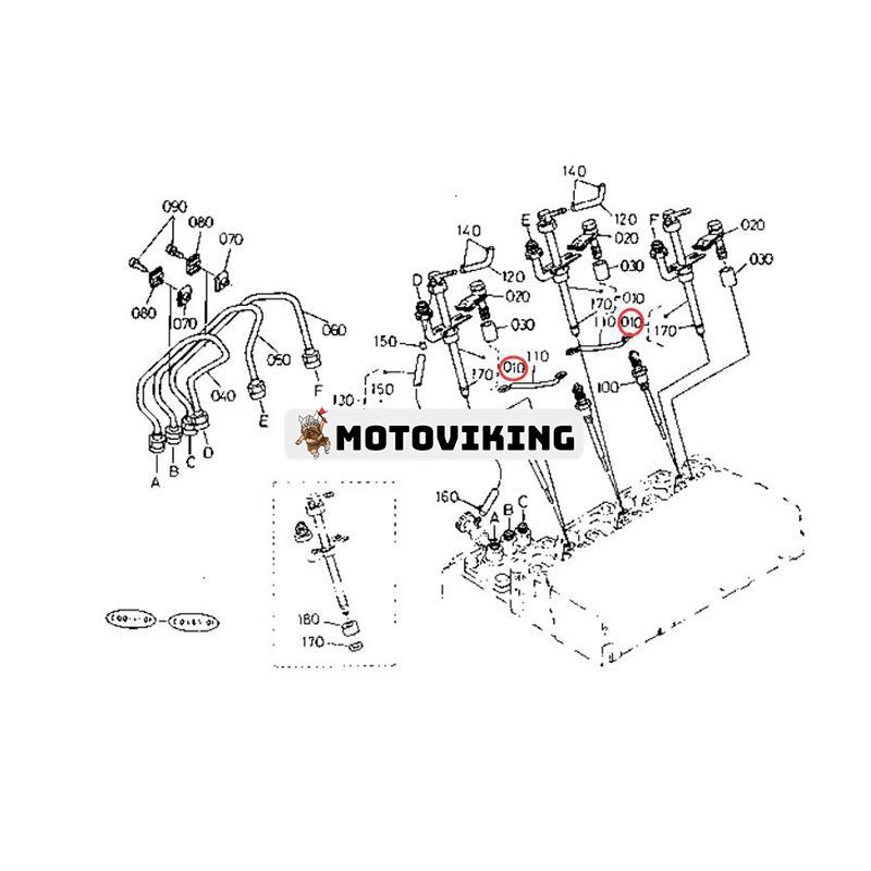 Bränsleinsprutare 17391-53000 för Kubota Engine D1302 D1402 V1702 V1902 F2302 S2602 S2802 Traktor L2250 L2650 L3350 L4150 M4030 M5030