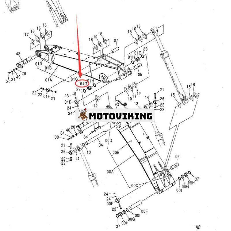 Armbussning 4443883 för Hitachi ZX120-3 ZX130K-3 ZX180LC ZX180LC-3 ZX200 ZX200-3 ZX200-3F ZX200-E grävmaskin