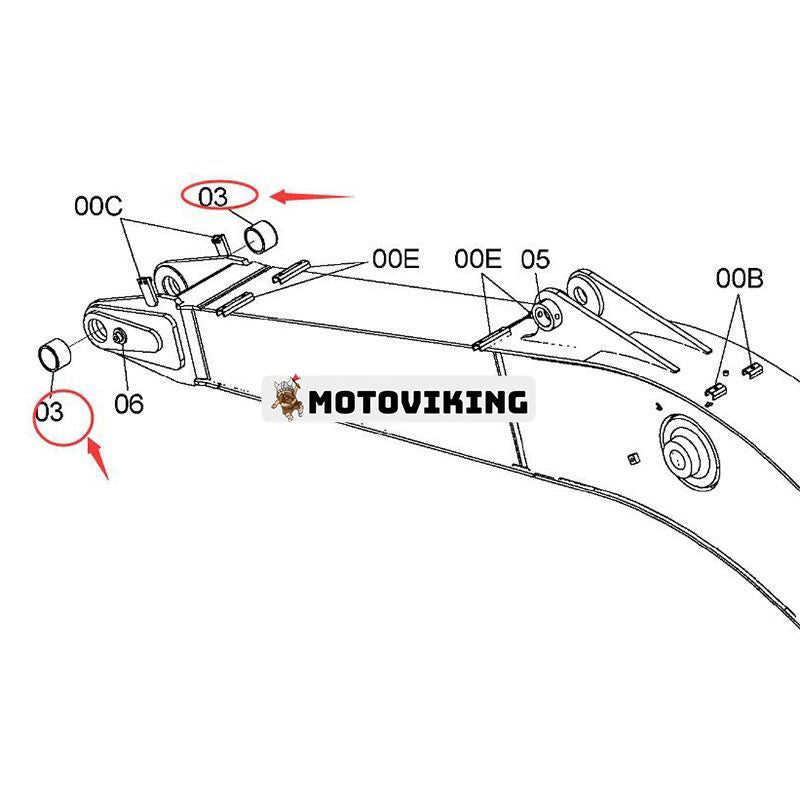 Bombussning 4709935 för Hitachi grävmaskin ZX240-5G ZX240LC-5G ZX250H-5G ZX250K-5G ZX250L-5G ZX250LC-5B ZX250LCH-5G ZX250LCK-5LCN ZX25