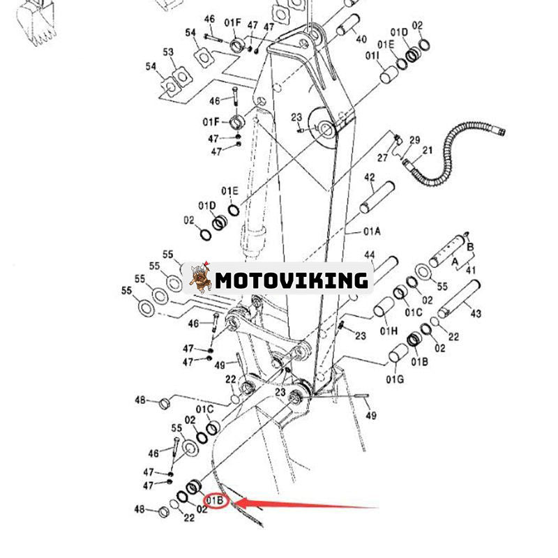 Armbussning 4424953 för Hitachi ZX110 ZX110M ZX110M-3 ZX120 ZX120-3 grävmaskin