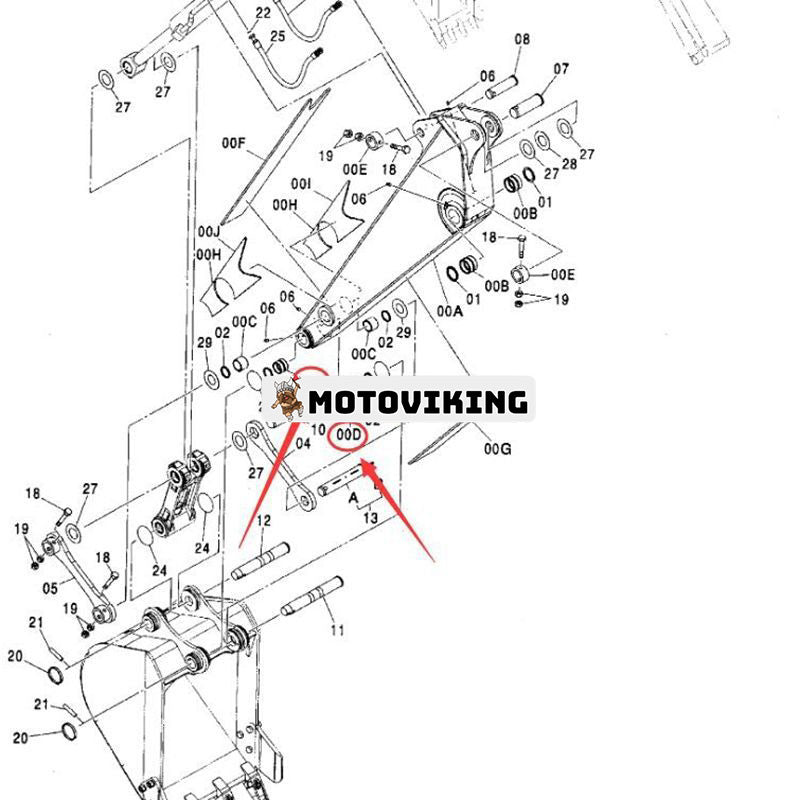 Armbussning 4445475 för Hitachi ZX70 ZX70-3 ZX75UR ZX75UR-3 ZX80LCK ZX80LCK-3 ZX85US-3 grävmaskin