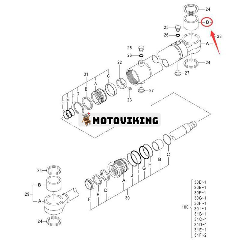 Armbussning 4445477 för Hitachi ZX70 ZX70-3 ZX75UR ZX75UR-3 ZX80LCK grävmaskin