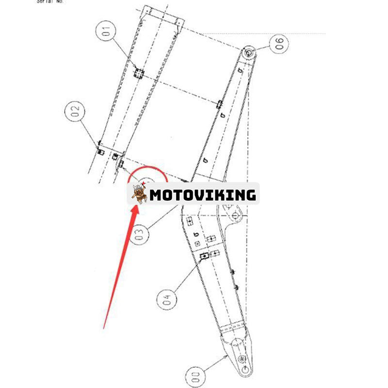 Bombussning 4445478 för Hitachi ZX70 ZX70-3 ZX75UR-3 ZX75US-3 ZX80LCK ZX80LCK-3 ZX85USB-3 grävmaskin