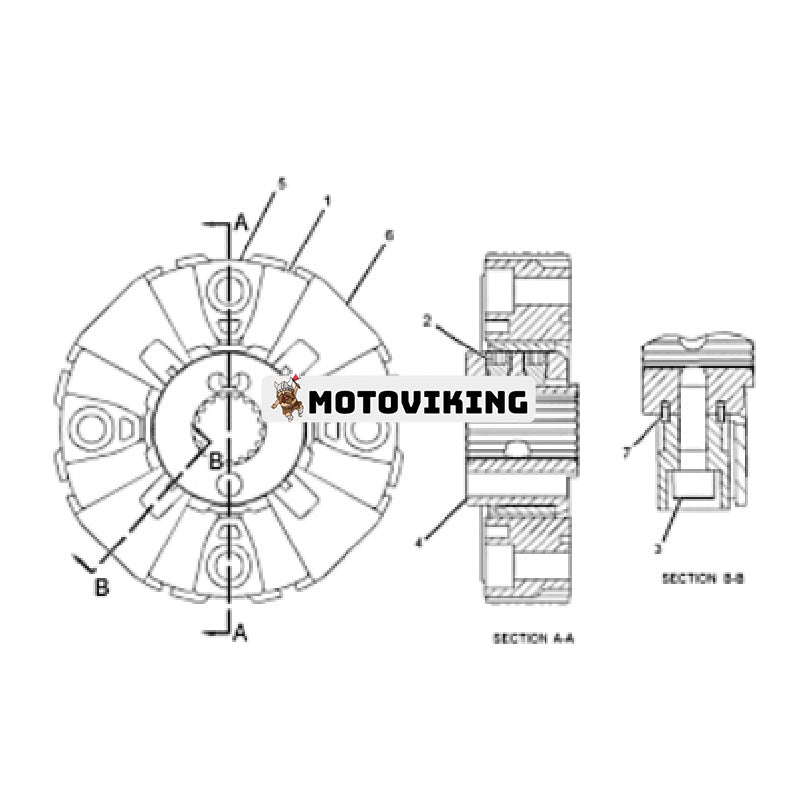 Koppling GP-Flexible 2797871 för Caterpillar CAT 323D 321D LCR 320D Grävmaskin C6.4 3066 Motor