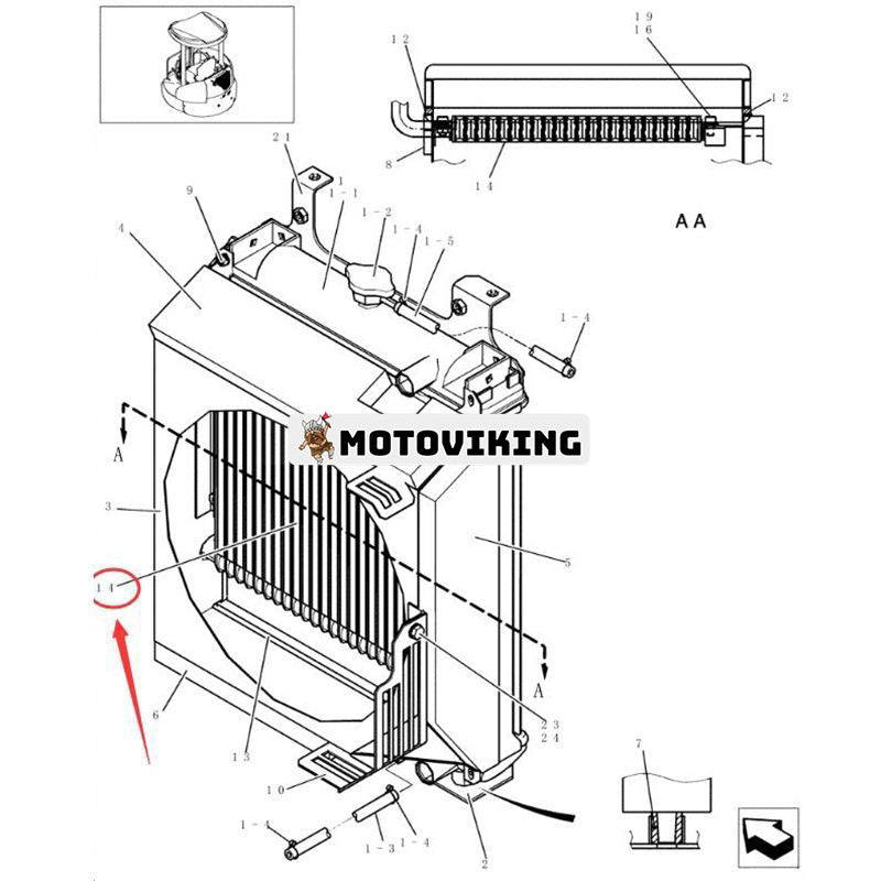 Oljekylare PW53V00009P1 för New Holland Grävmaskin E30 EH30.B EH35.B E35