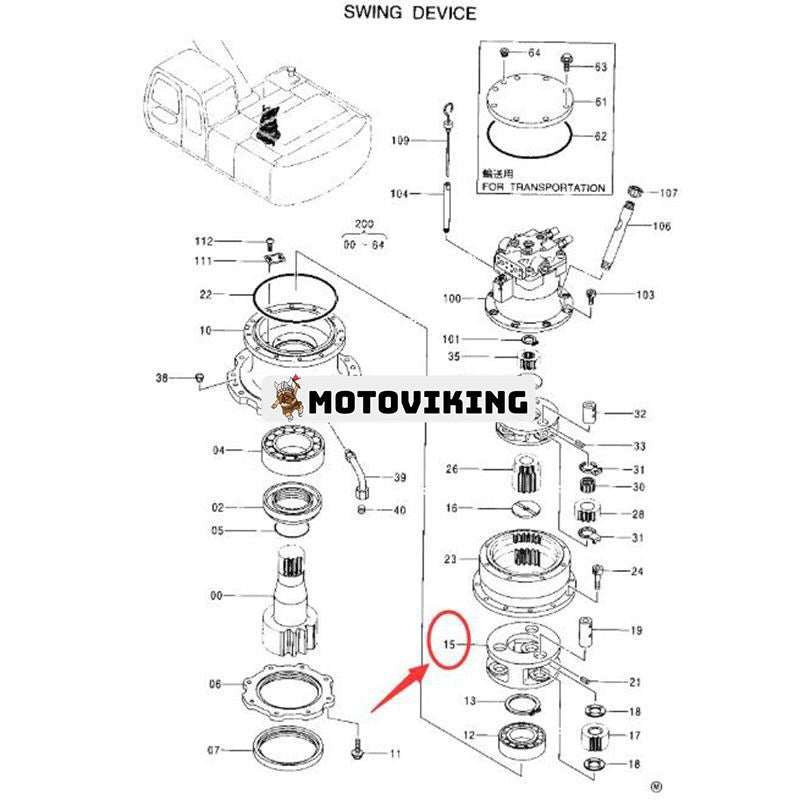 Swing Carrier 1020746 för Hitachi EX220-5 EX220-5HHE EX230-5 EX230K-5 EX230LC-5HHE grävmaskin