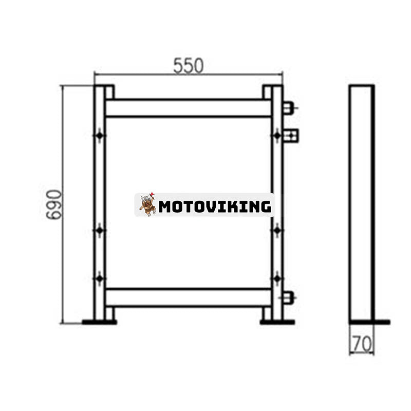 Hydraulisk oljekylare 201-0372300 201-0372122 för Komatsu PC60-7 PC70-7 BR100JG-2 BA100-1