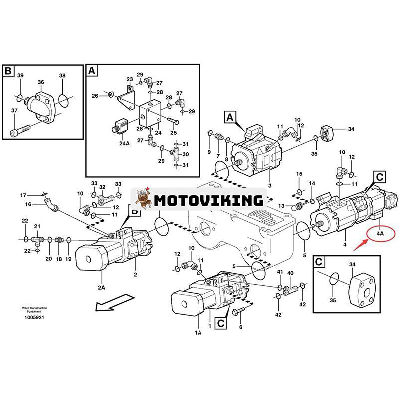 Hydraulpump VOE11707970 för Volvo ramstyrda dumprar A35D A40D