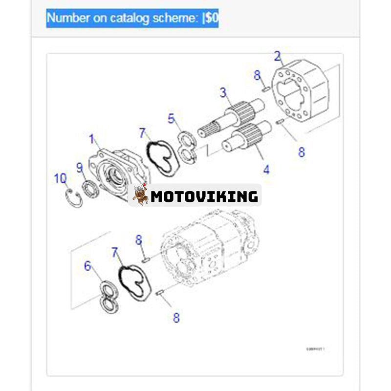 Hydraulisk kugghjulspump Assy 705-95-03021 för Komatsu HD605-7R HD605-7E0 HD465-7R HD465-7E0 dumper