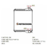 Vattentank Radiator Core Assy för JCB-004 525*500*104mm
