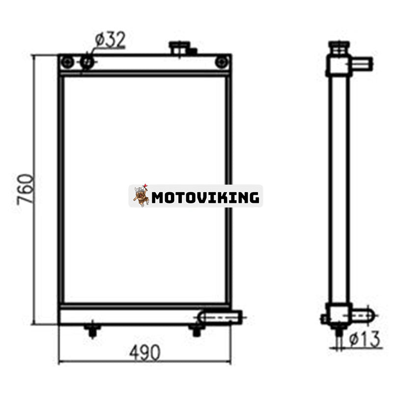 Vattentankkylare 440211-00175 för Doosan grävmaskin DX80GOLD DH80-7 S80GOLD SOLAR-75-V