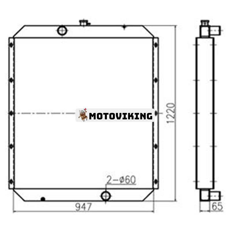 Vattentankkylare 208-03-61350 208-03-61850 för Komatsu grävmaskin PC450-6 PC400-6