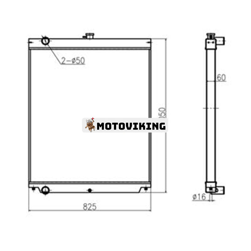 Vattentankkylare YA00012059 för Hitachi Grävmaskin ZAX360