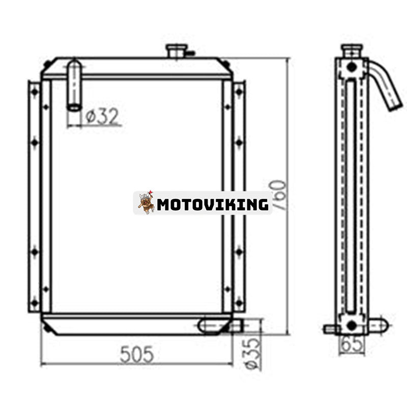 Vattentankkylare 13F41000 202-00056E 202-00056C för Doosan SOLAR 55-V PLUS