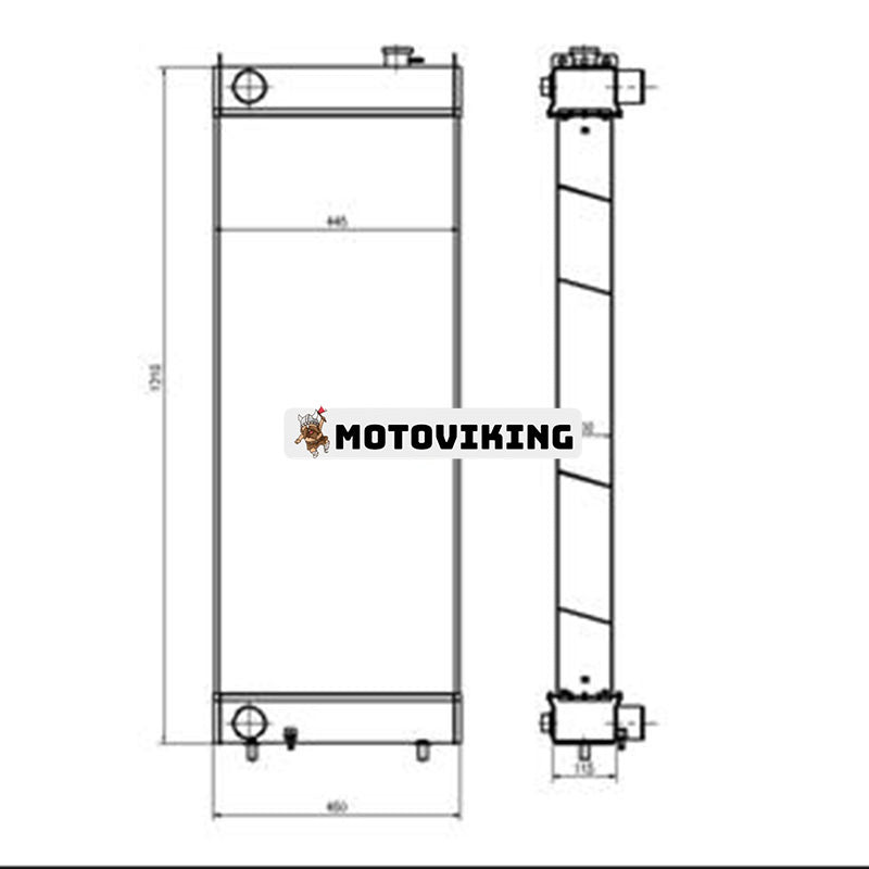 Vattentankkylare LN003410 för Sumitomo grävmaskin SH450-3 SH450-5 SH460HD-5