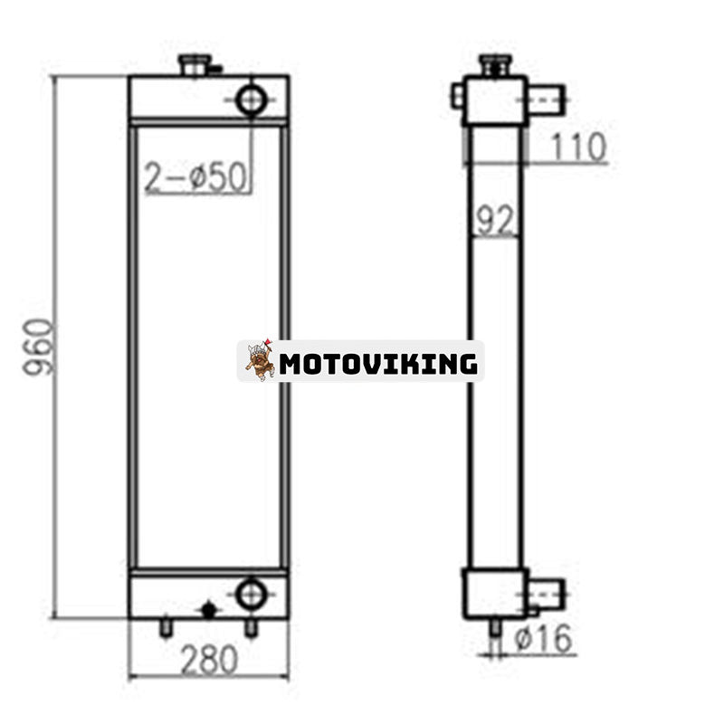 Vattentankkylare 3263865 för Caterpillar CAT grävmaskin E312D gammal