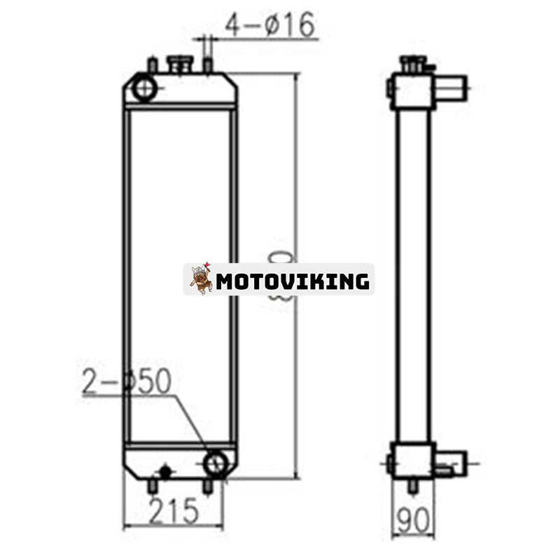 Vattenkylarkärna LN003470 för CASE CX75 bandgrävmaskin