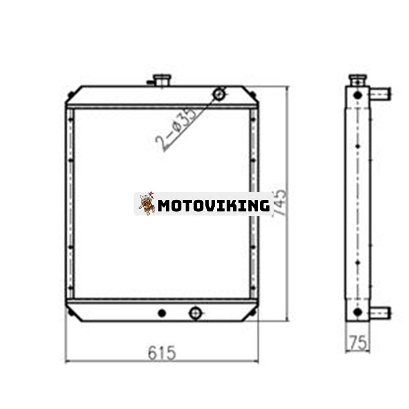 Vattentankkylare 11N1-40030 för Hyundai Grävmaskin R80-7