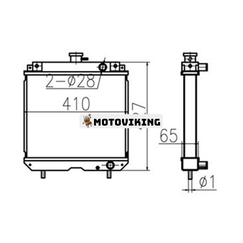 Vattentankkylare 10380412000 för Caterpillar CAT grävmaskin MM40