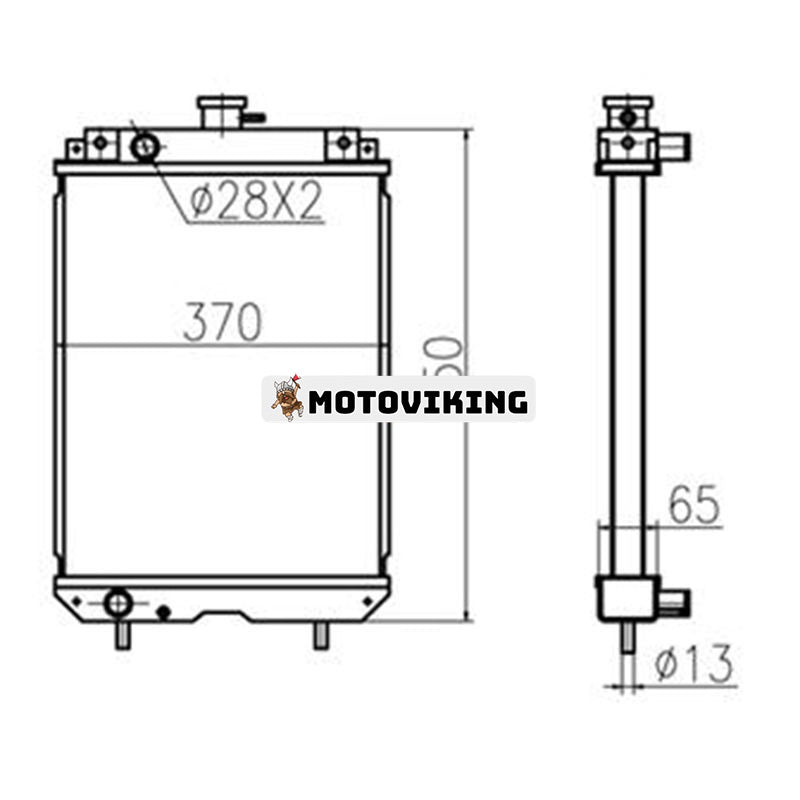 Vattentankkylare 4429663 för Hitachi ZAX30UR grävmaskin