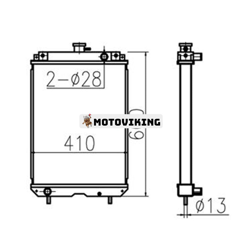 Vattentankkylare för Hitachi EX185-6045 grävmaskin