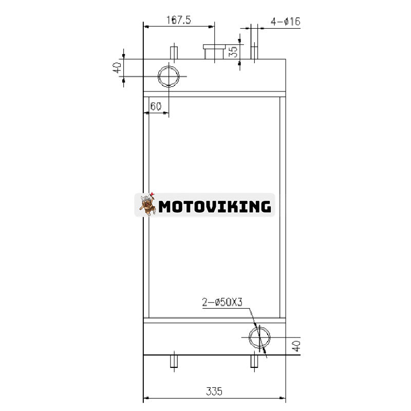 Vattentankkylare 4668185 för Hitachi grävmaskin ZAX75US-3 ZAX85US-3 ZX70-3 ZX75UR-3 ZX75US-3 ZX85US-3