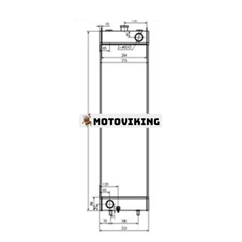 Vattentankkylare 206-03-22412 för Komatsu grävmaskin PC270-8 PC290-8