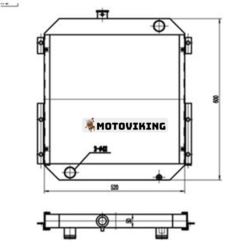 Vattentank Kylare för Caterpillar CAT grävmaskin E307