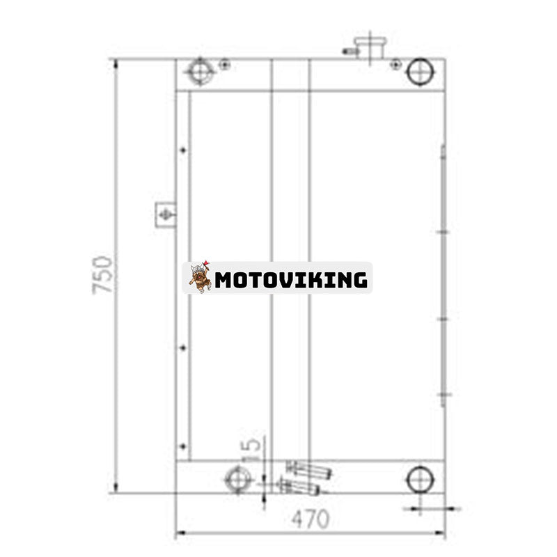 Vattentankkylare 42N-03-11872 för Komatsu WB93R-5E0 WA97R-5E0 Lastare