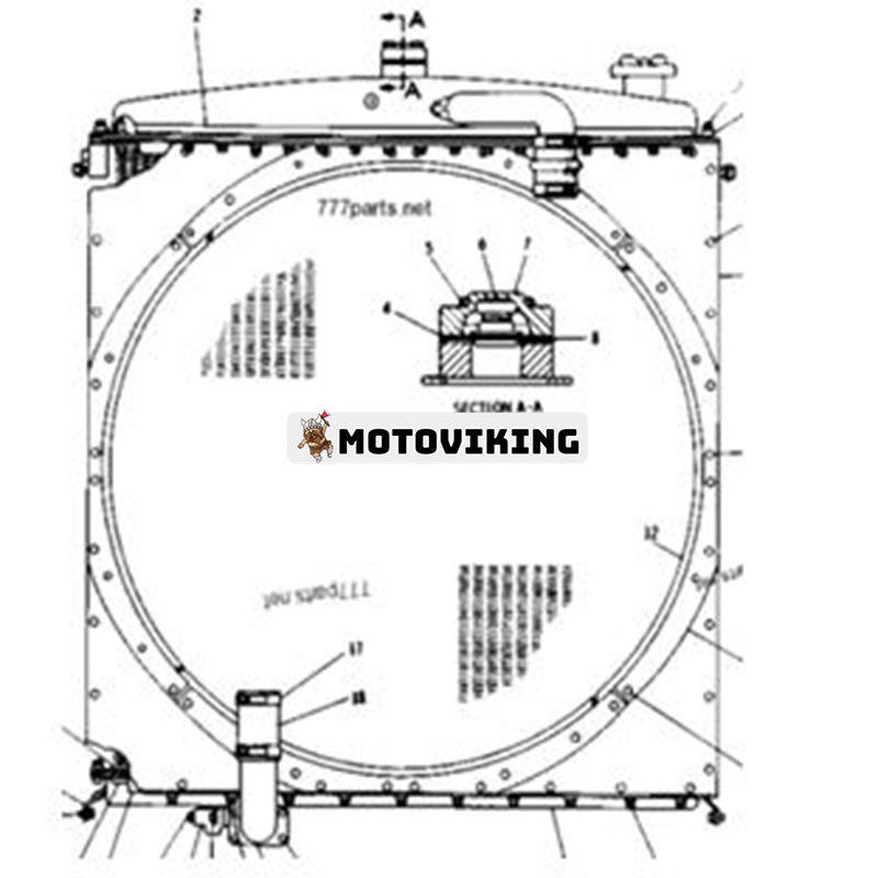 Vattentankkylare 6N0956 6N0957 för Caterpillar CAT D8K 583K