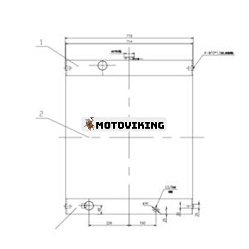 Vattentankkylare 13840000-1 för Doosan grävmaskin S220LC-III