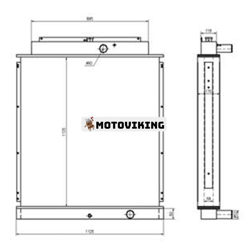 Vattentankkylare 11NB-45010 för Hyundai grävmaskin R450LC-7 R450LC-7A R500LC-7 R500LC-7A