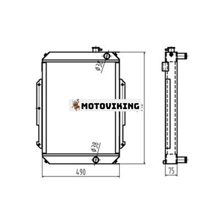 Vattentankkylare 11M8-40022 för Hyundai grävmaskin R55-7 R55W-7