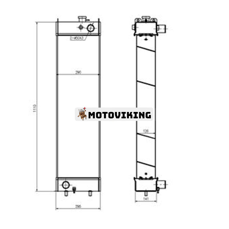 Vattentankkylare LQ05P00041S010 för Kobelco grävmaskin SK250-8 SK260LC-8