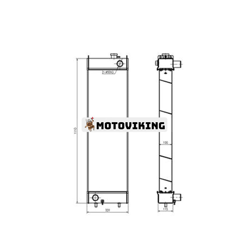 Vattentankkylare 20Y-03-21411 för Komatsu grävmaskin PC200-8 PC200-8M0