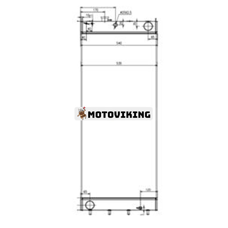 Vattentankkylare 207-03-41111 för Komatsu grävmaskin PC360LC-10 PC360NLC-10 PC390LL-10 PC390LC-10