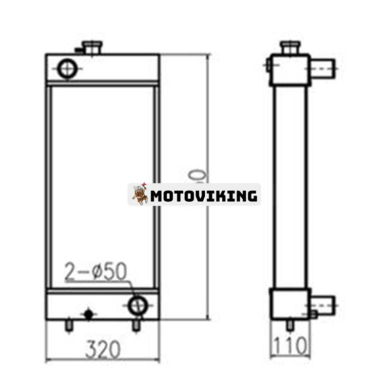 Vattentankkylare 3077640 3077639 för Caterpillar CAT grävmaskin E307D