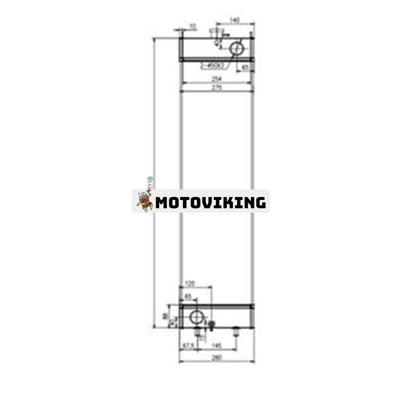 Vattentankkylare 20J-03-12110 för Komatsu grävmaskin PW180-7E0 PW180-7 Plus