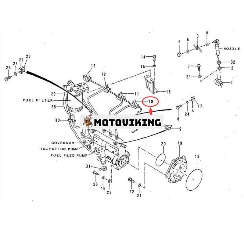 För Caterpillar CAT 311B 311 312 312B 3064 rör 5I7873