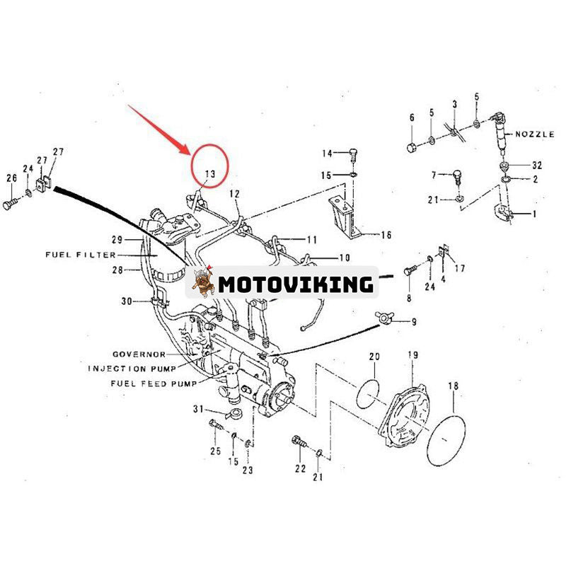 För Caterpillar CAT Grävmaskin 311 311B 312 312B Motor 3064 Pipe 5I-7876