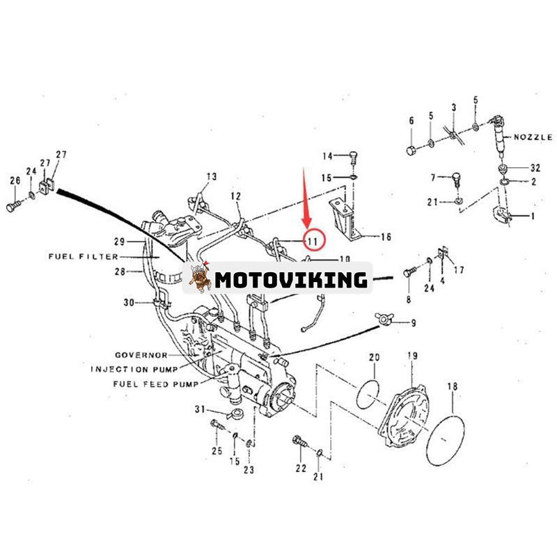 För Caterpillar CAT grävmaskin 311 311B 312 312B rör 5I-7874