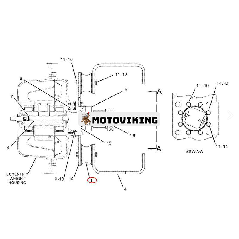 Fäste 227-0172 för Caterpillar CAT CB-334D CB-335D CB-34 CP-44 CP-54B CP-64 CP-76 CS-56 CS-66B CS-74 CS-76 CP-563D